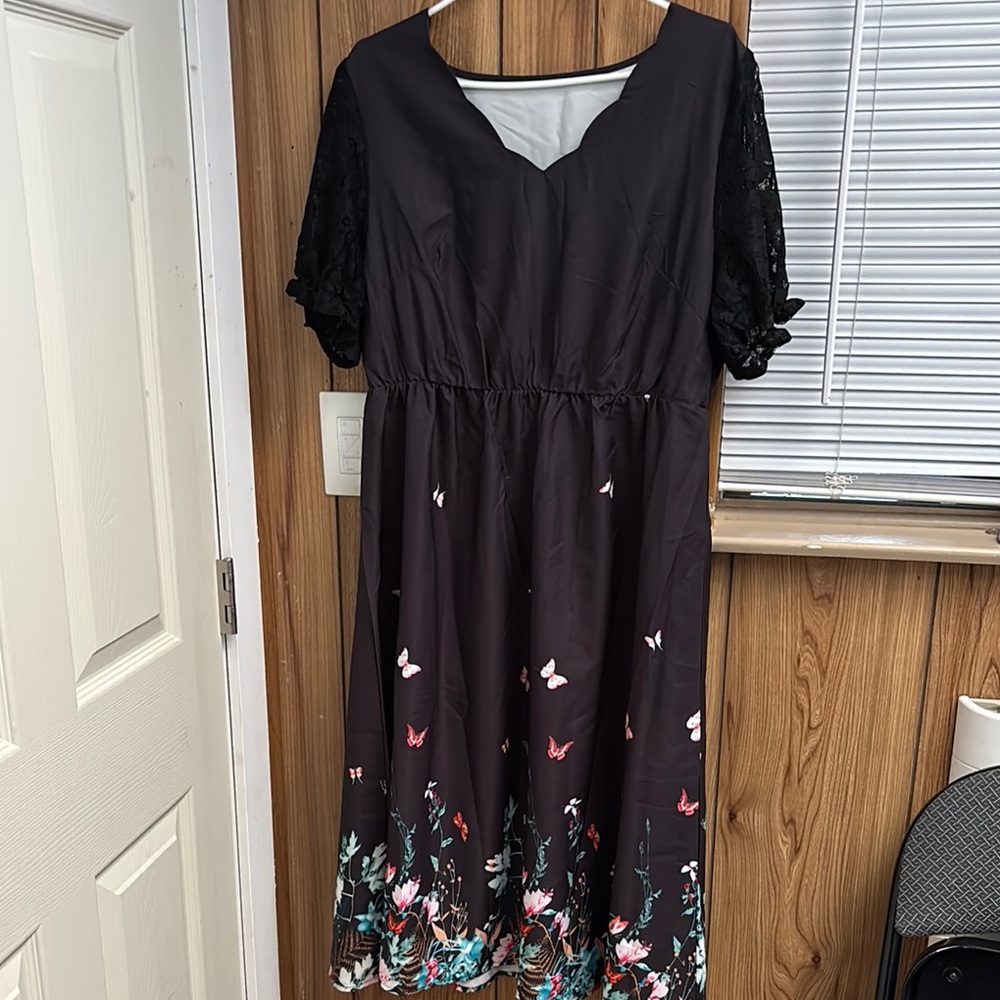 Elegant Black Floral Dress